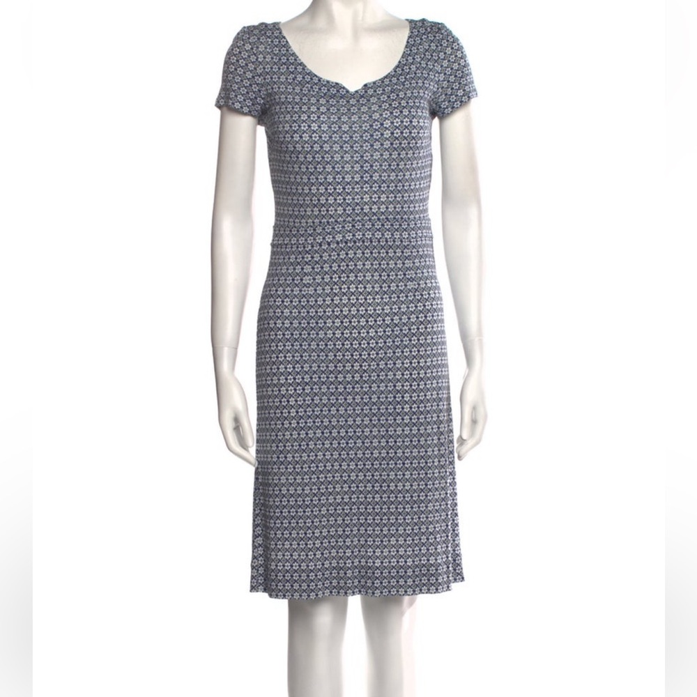 Tory Burch Dress Women’s XS Blue Patterned Midi LIKE NEW!